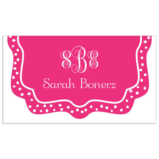 Hot Pink Dotted Border Flat Enclosure Cards